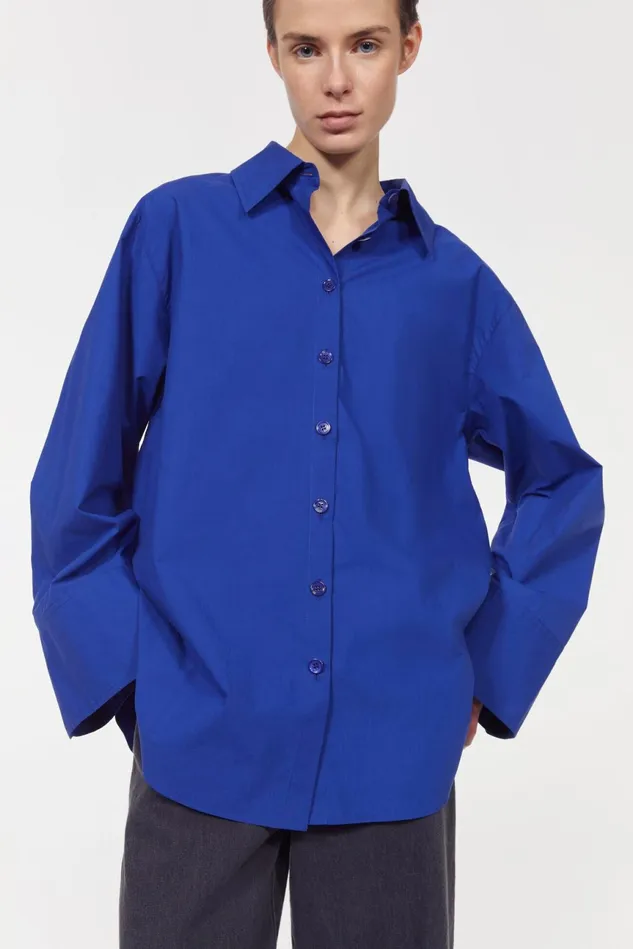 Imola Oversize Shirt Workwear Blue Women Rodebjer Shirts and Blouses
