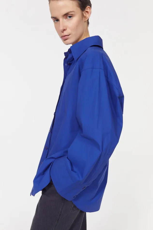 Imola Oversize Shirt Workwear Blue Women Rodebjer Shirts and Blouses