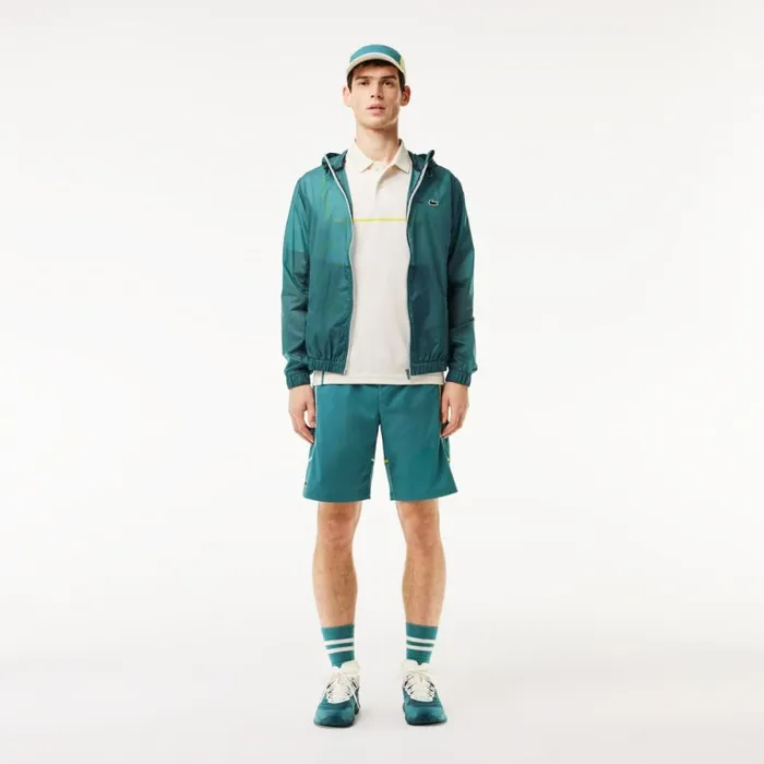 Jackets and Coats Men Lacoste Men039s Lightweight Waterproof ZipUp Jacket Hydro Blue Iy4