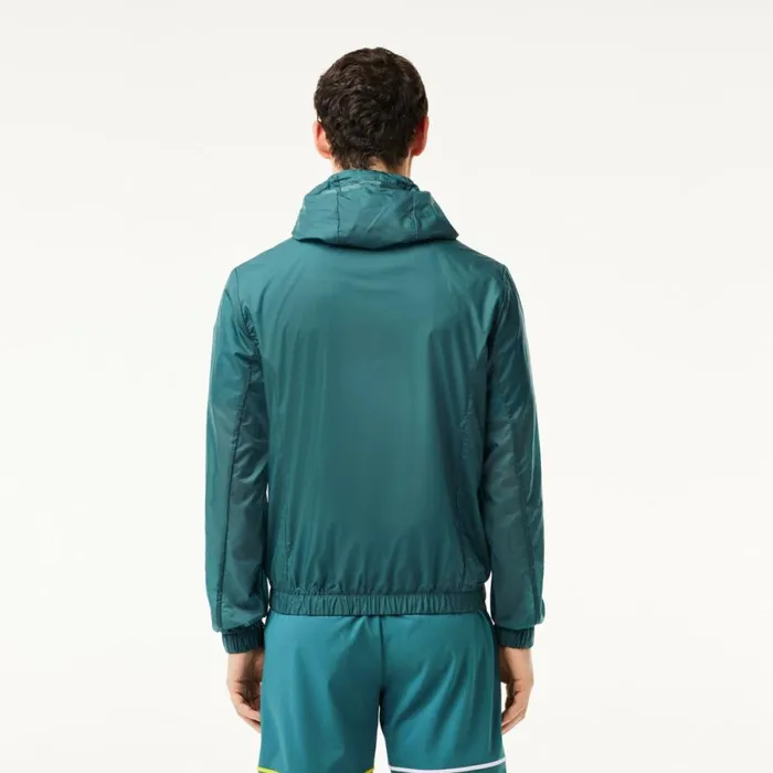 Jackets and Coats Men Lacoste Men039s Lightweight Waterproof ZipUp Jacket Hydro Blue Iy4
