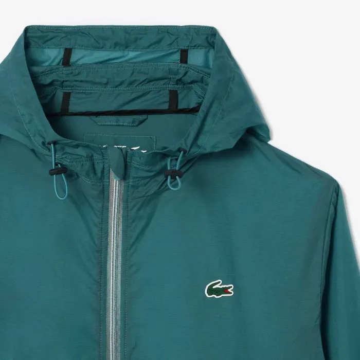 Jackets and Coats Men Lacoste Men039s Lightweight Waterproof ZipUp Jacket Hydro Blue Iy4
