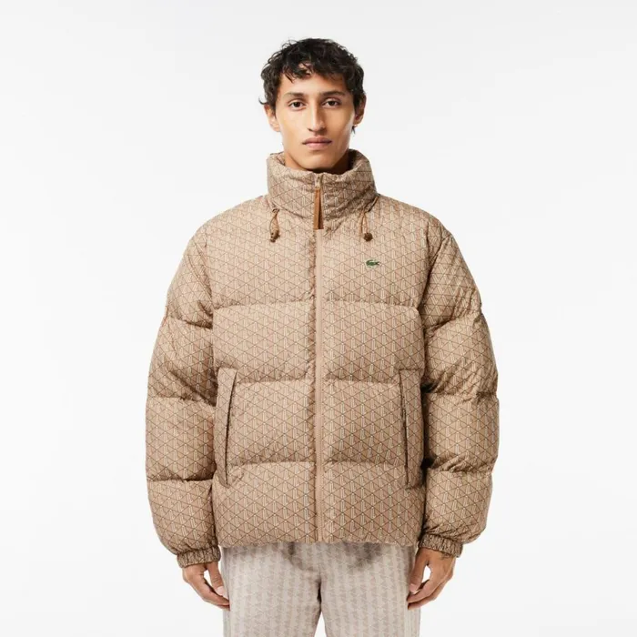 Jackets and Coats Men Lacoste Men039s Stowable Hood Down Jacket Brown Beige White Qiz Jackets and Coats Men Lacoste Men039s Stowable Hood Down Jacket Brown Beige White Qiz