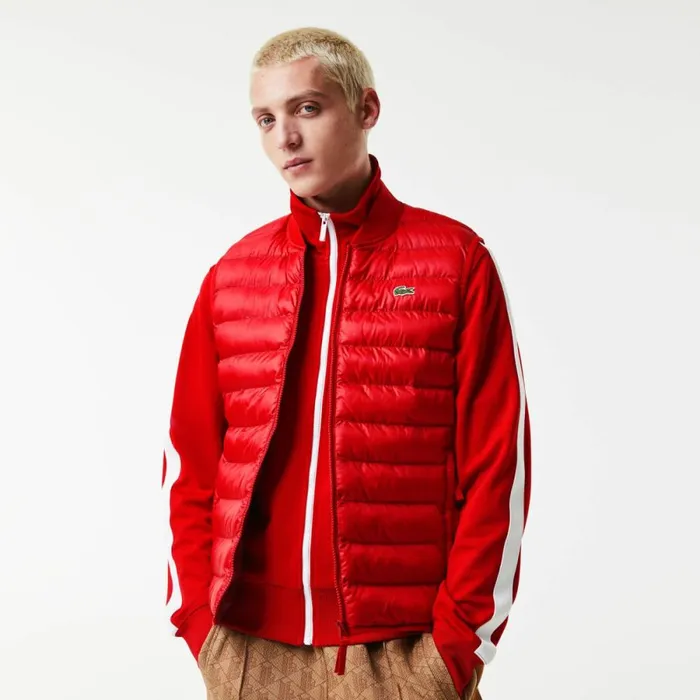 Jackets and Coats Men Lacoste Men039s WaterRepellent Puffer Vest Red 240
