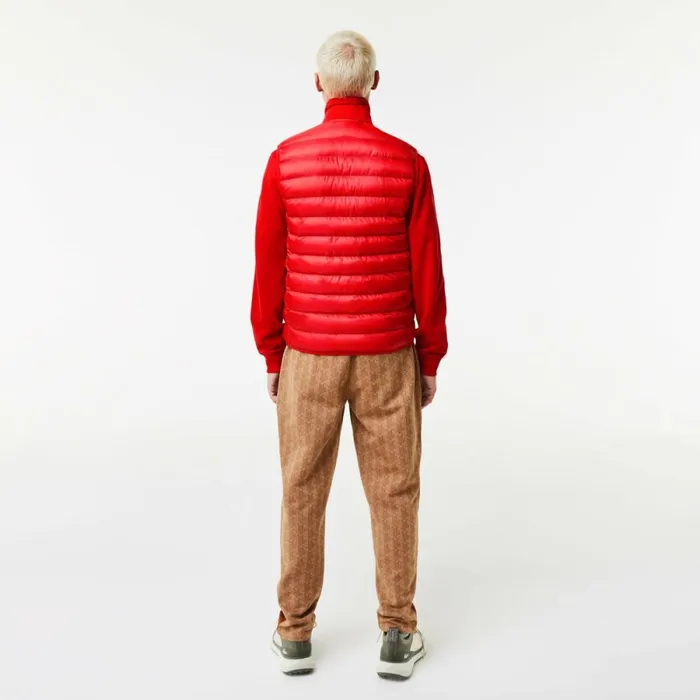 Jackets and Coats Men Lacoste Men039s WaterRepellent Puffer Vest Red 240