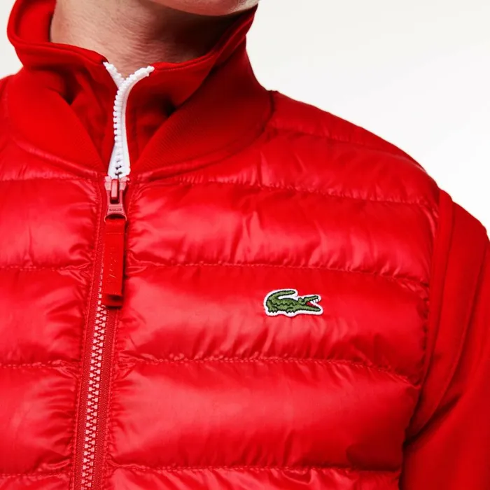 Jackets and Coats Men Lacoste Men039s WaterRepellent Puffer Vest Red 240