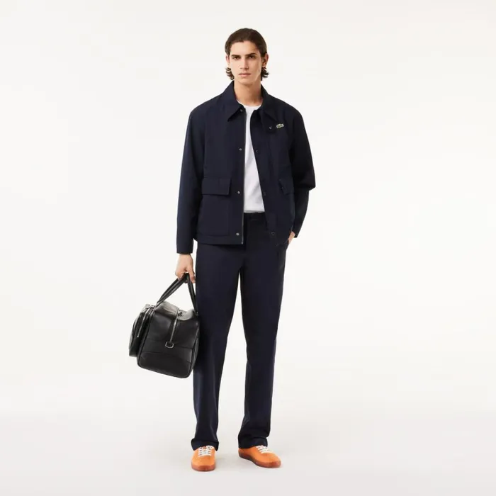 Jackets and Coats Men Lacoste Men039s Waterproof Collared Jacket Abysm Blue Hde