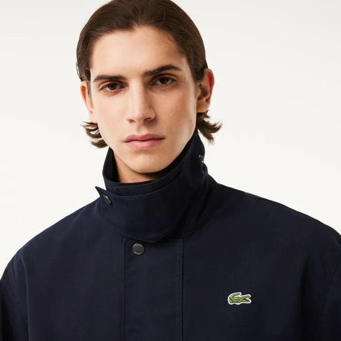 Jackets and Coats Men Lacoste Men039s Waterproof Collared Jacket Abysm Blue Hde
