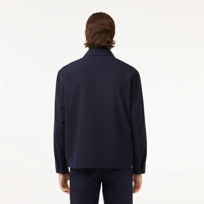 Jackets and Coats Men Lacoste Men039s Waterproof Collared Jacket Abysm Blue Hde