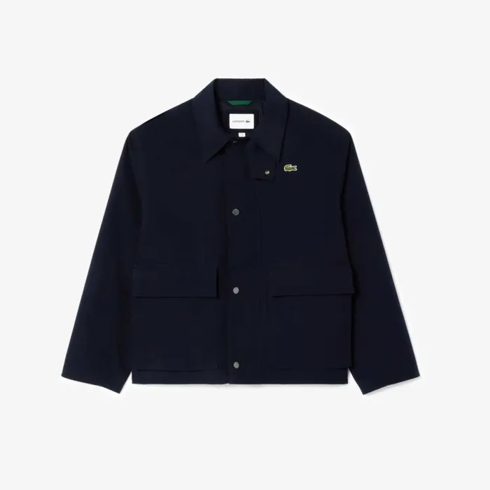Jackets and Coats Men Lacoste Men039s Waterproof Collared Jacket Abysm Blue Hde