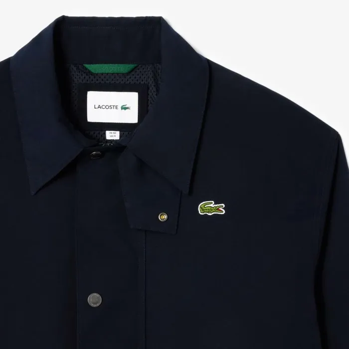 Jackets and Coats Men Lacoste Men039s Waterproof Collared Jacket Abysm Blue Hde