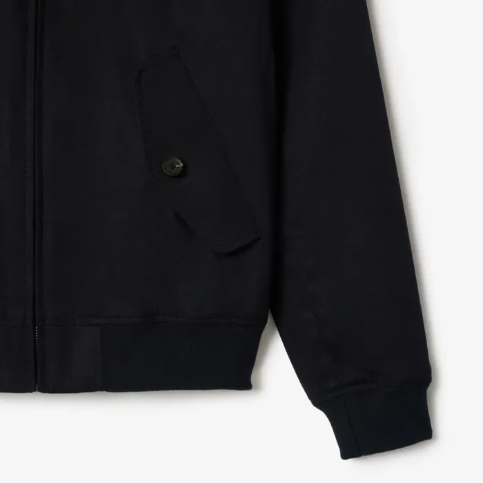 Jackets and Coats Men Lacoste Men039s Waterproof Cotton Twill Harrington Jacket Abysm Blue Hde