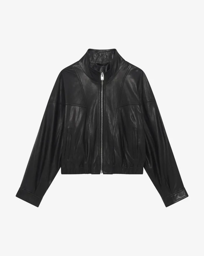 Jackets and Coats Women IRO OKAN LEATHER STANDUP COLLAR JACKET