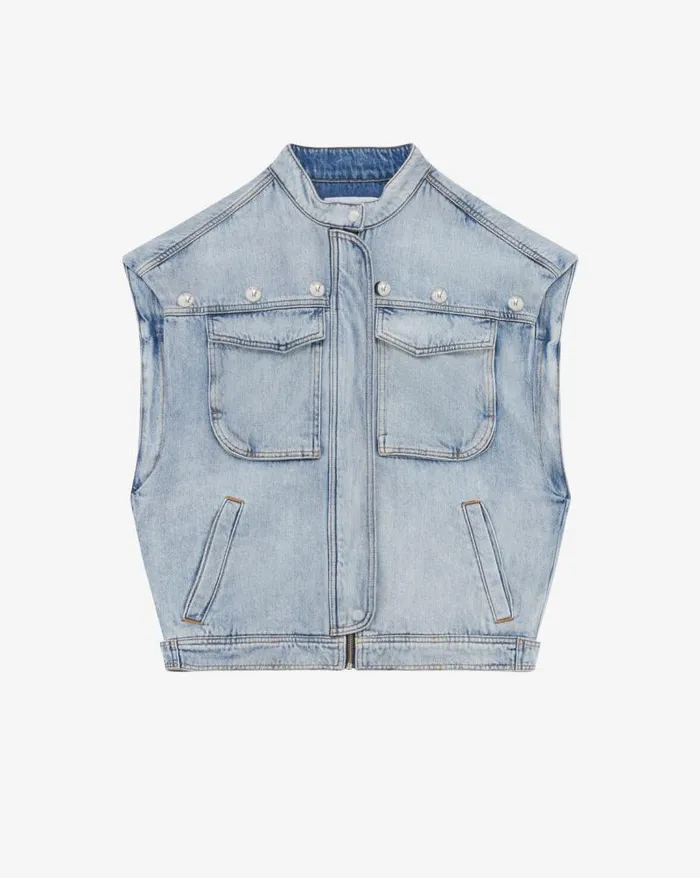 Jackets and Coats Women IRO ORAZIO HIGHCOLLARED DENIM VEST