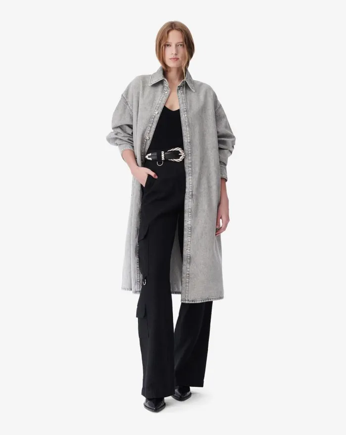 Jackets and Coats Women IRO TITO DENIM MAXI OVERSHIRT