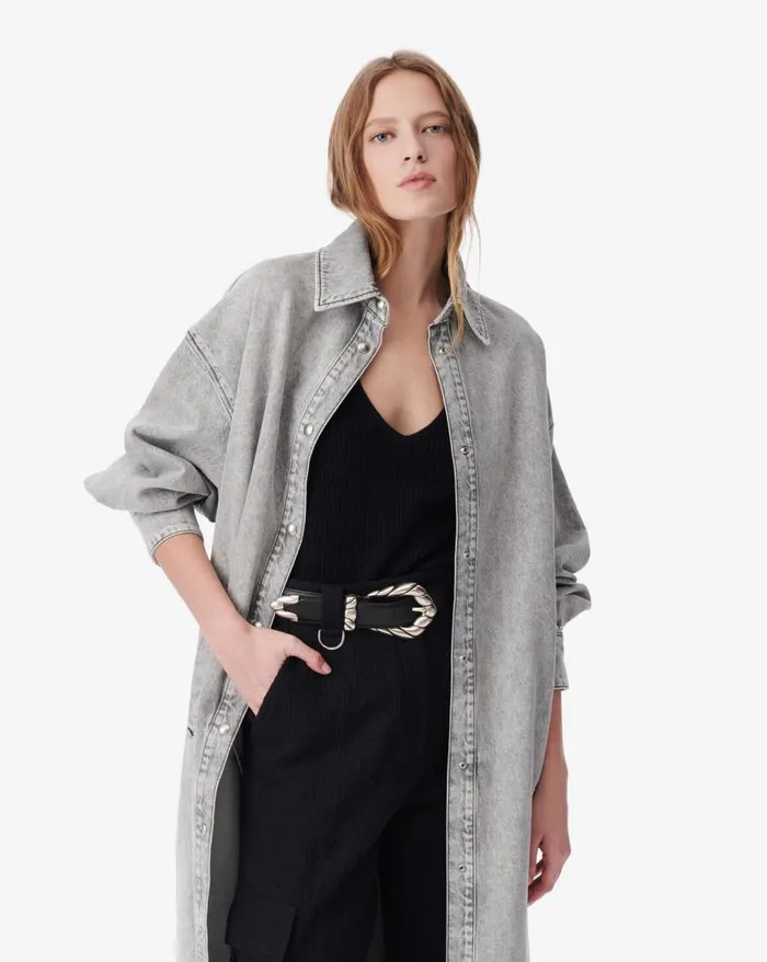 Jackets and Coats Women IRO TITO DENIM MAXI OVERSHIRT