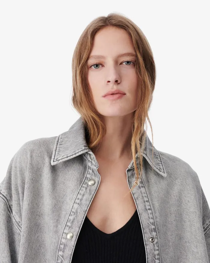 Jackets and Coats Women IRO TITO DENIM MAXI OVERSHIRT