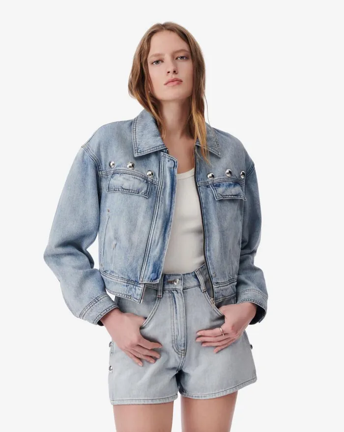 Jackets and Coats Women IRO TULVI STUDDED DENIM JACKET