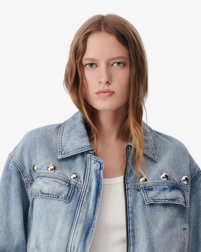 Jackets and Coats Women IRO TULVI STUDDED DENIM JACKET