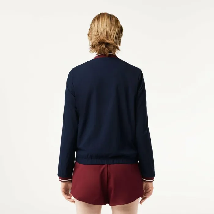 Jackets and Coats Women Lacoste Women039s Recycled Fiber Stretch UltraDry Tennis Jacket Navy Blue 166