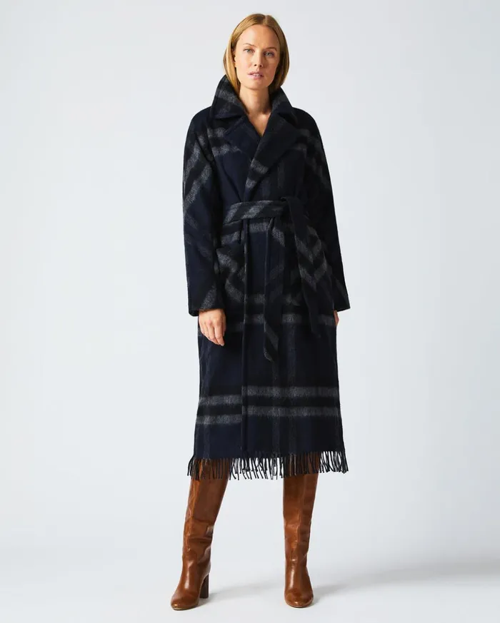 Jackets and Outerwear Women Billy Reid Car Blanket Coat Blackgrey
