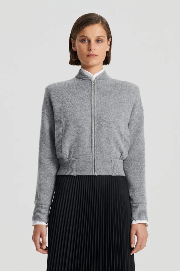 Jackets CASHMERE BOMBER GREY MELANGE 8211 Scanlan Theodore Women Jackets CASHMERE BOMBER GREY MELANGE 8211 Scanlan Theodore Women
