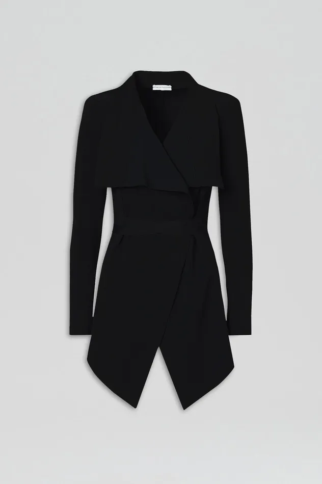 Jackets CREPE KNIT DRAPE FRONT JACKET BLACK Scanlan Theodore Women