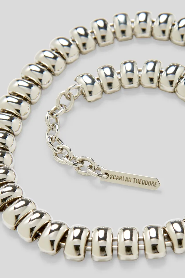Jewelry Women Scanlan Theodore BEETLE CHAIN CHOKER SILVER