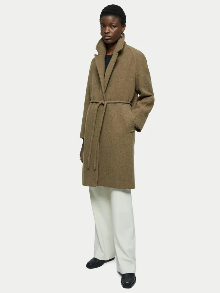 Jigsaw Coats Women Brushed Wool Coat Green