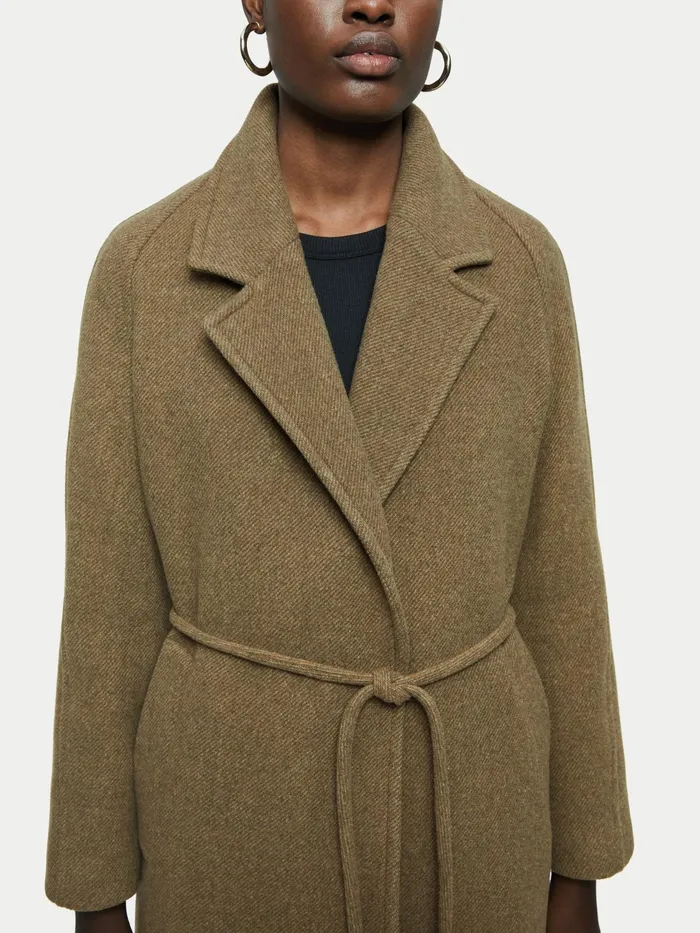 Jigsaw Coats Women Brushed Wool Coat Green