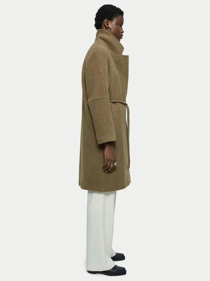 Jigsaw Coats Women Brushed Wool Coat Green