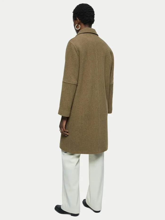 Jigsaw Coats Women Brushed Wool Coat Green