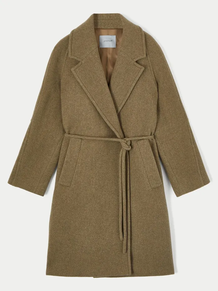 Jigsaw Coats Women Brushed Wool Coat Green
