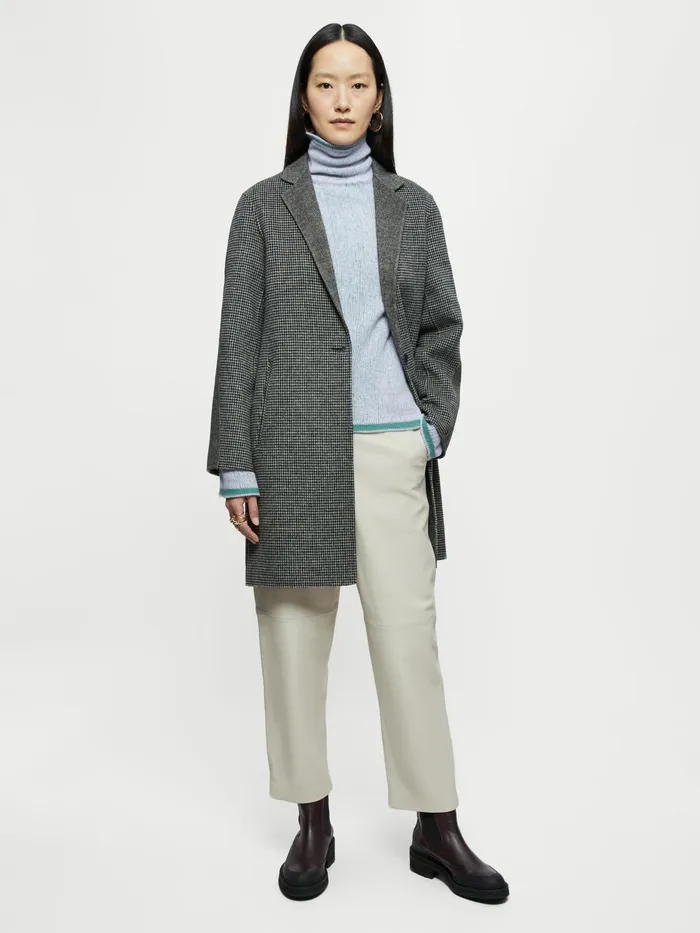 Jigsaw Coats Women Double Face Puppytooth Coat Grey