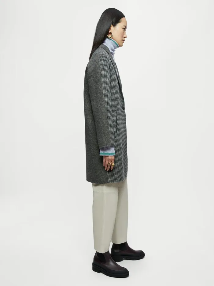 Jigsaw Coats Women Double Face Puppytooth Coat Grey