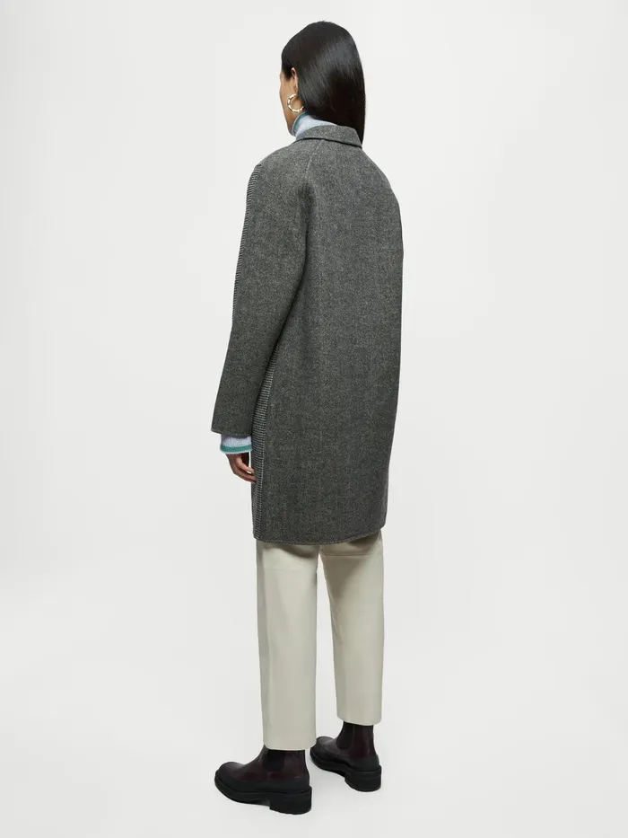 Jigsaw Coats Women Double Face Puppytooth Coat Grey