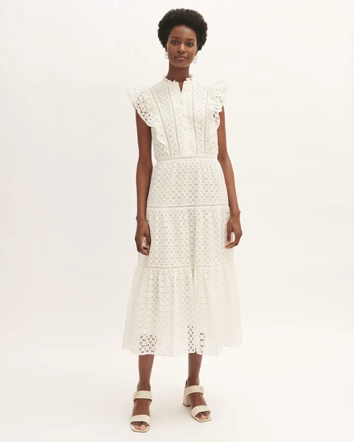 Jigsaw Dresses and Jumpsuits Women Broderie Tiered Maxi Dress White