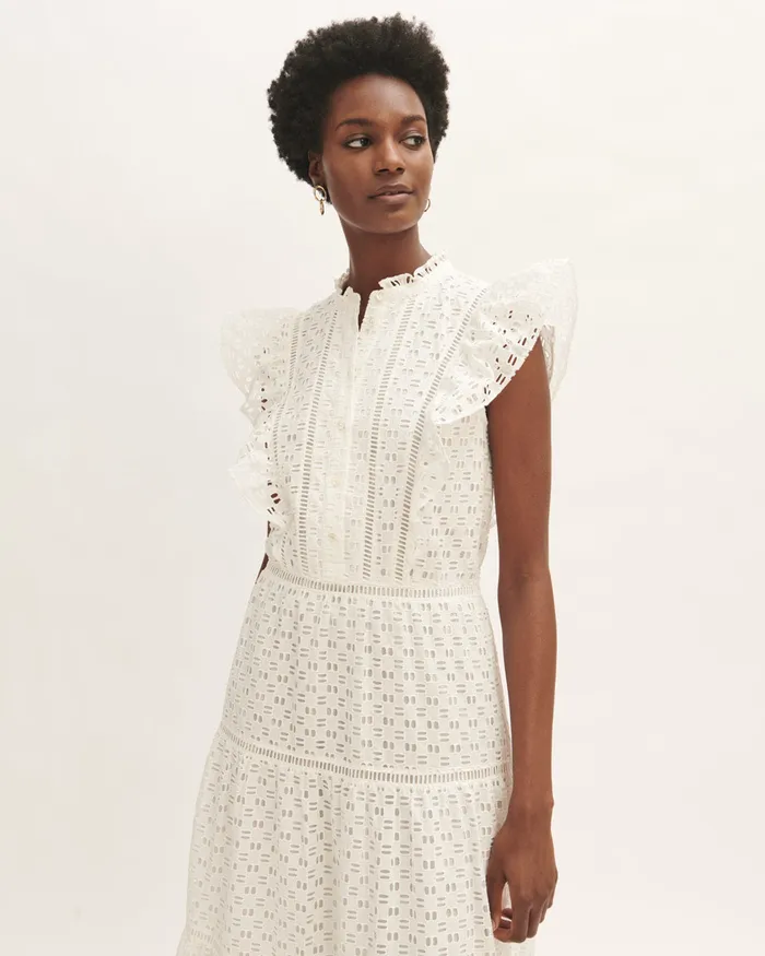 Jigsaw Dresses and Jumpsuits Women Broderie Tiered Maxi Dress White