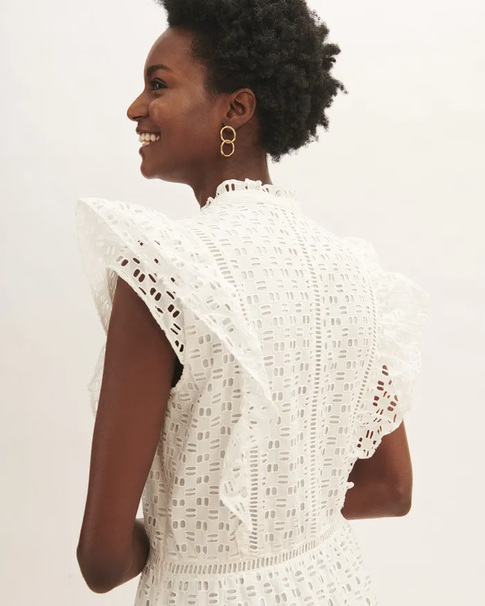 Jigsaw Dresses and Jumpsuits Women Broderie Tiered Maxi Dress White