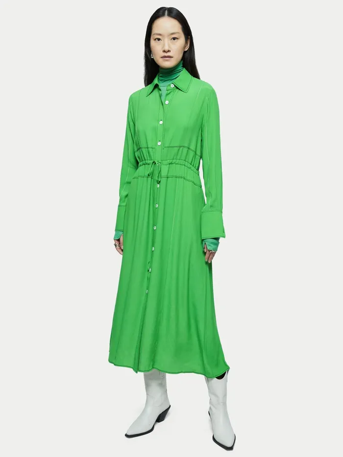 Jigsaw Dresses and Jumpsuits Women Fluid Drawcord Shirt Dress Green