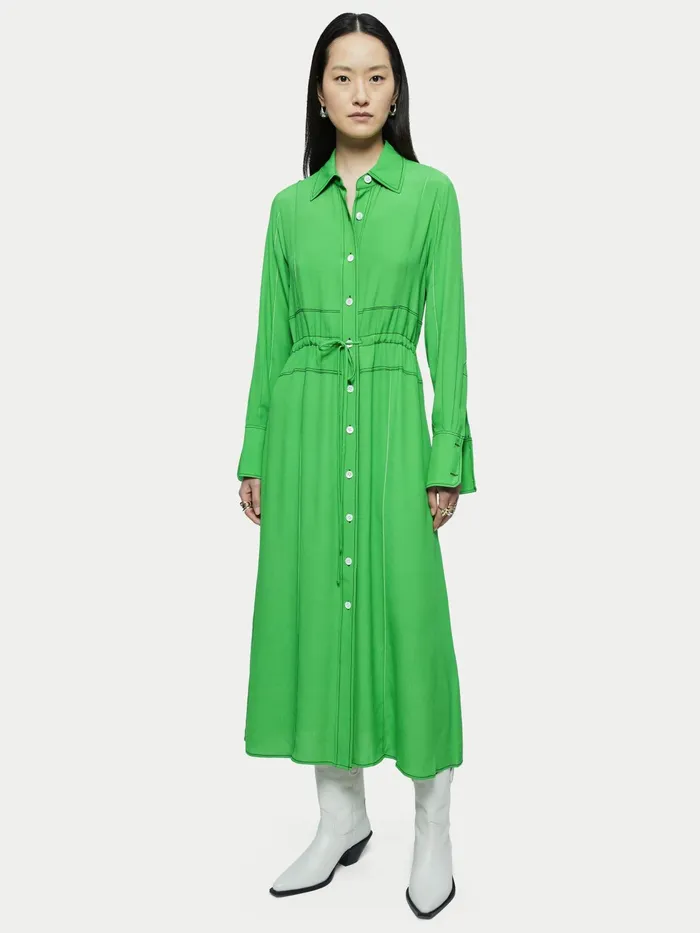 Jigsaw Dresses and Jumpsuits Women Fluid Drawcord Shirt Dress Green