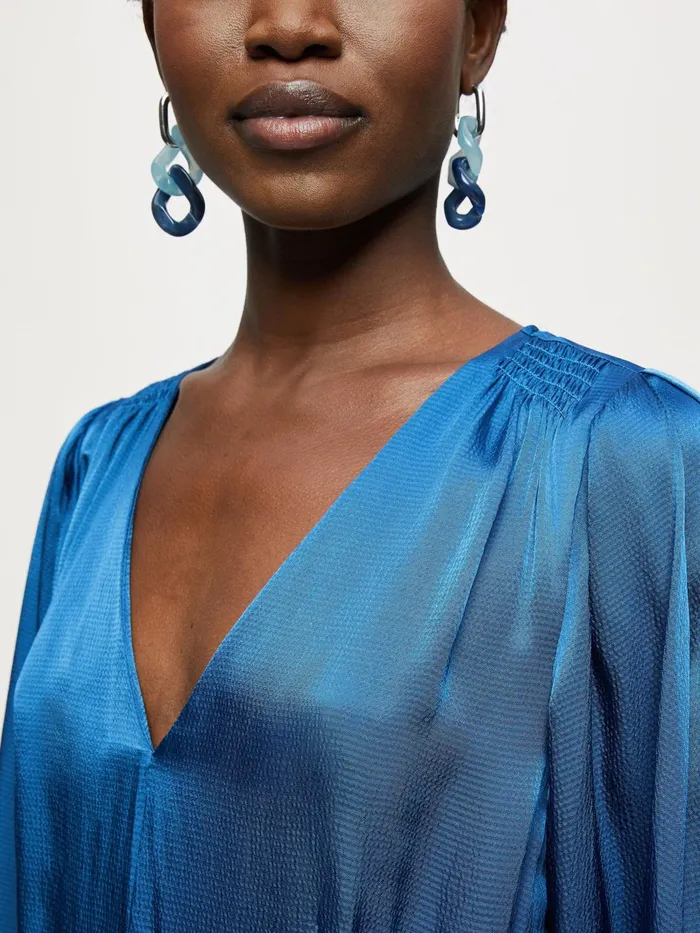 Jigsaw Dresses and Jumpsuits Women Hammered Satin Midi Dress Blue