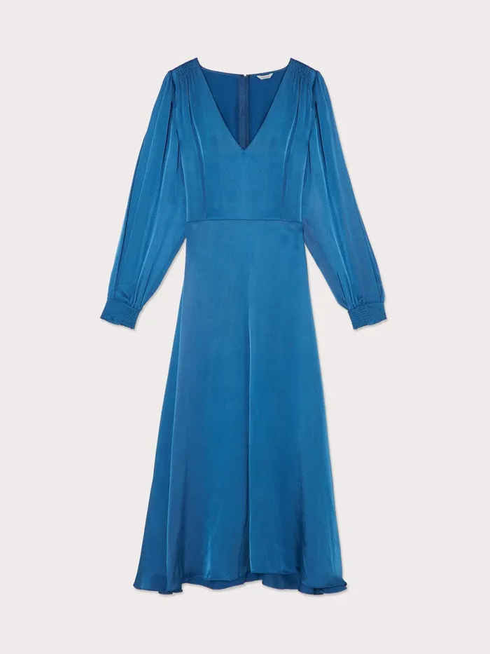 Jigsaw Dresses and Jumpsuits Women Hammered Satin Midi Dress Blue