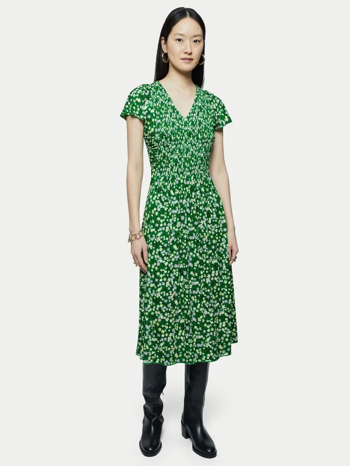 Jigsaw Dresses and Jumpsuits Women Heath Ditsy Short Sleeve Dress Green