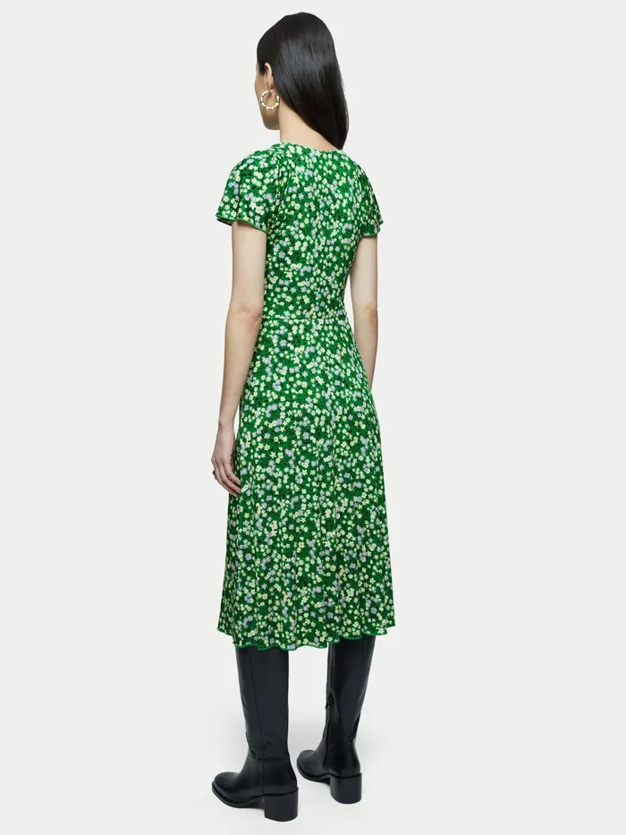 Jigsaw Dresses and Jumpsuits Women Heath Ditsy Short Sleeve Dress Green