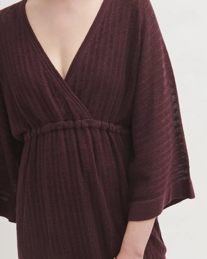 Jigsaw Dresses and Jumpsuits Women Knitted Rouched Waist Kaftan Purple