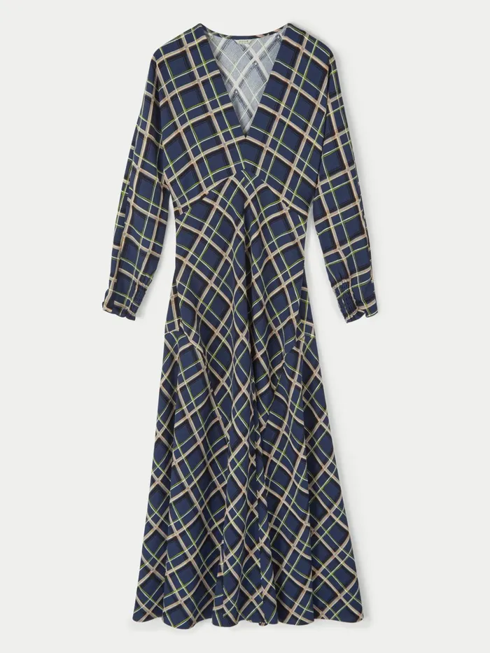 Jigsaw Dresses and Jumpsuits Women Painted Check Midi Dress Blue