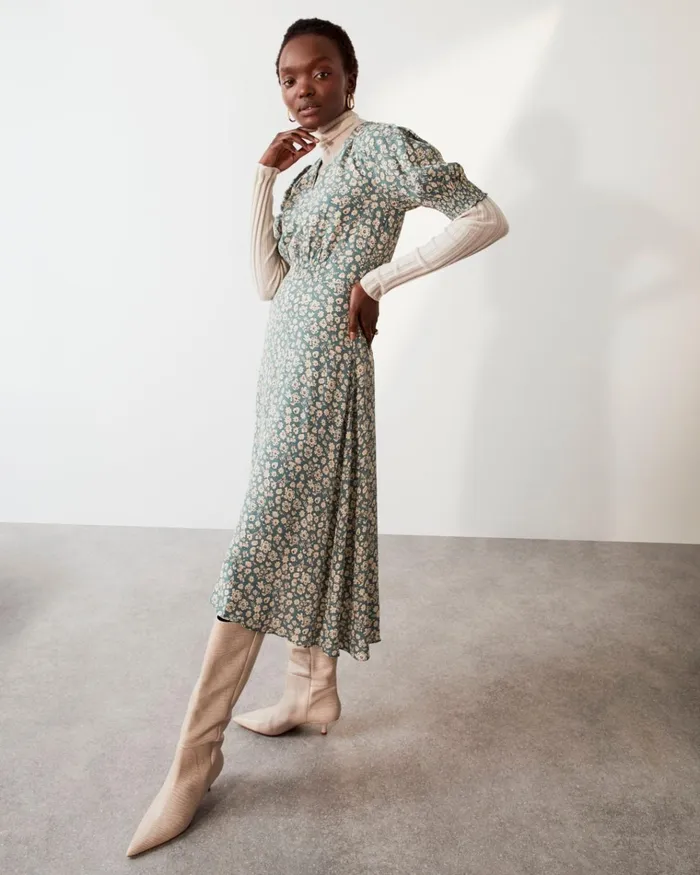 Jigsaw Dresses and Jumpsuits Women Viscose Primrose Tea Dress Green