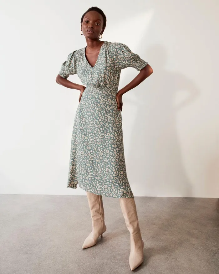 Jigsaw Dresses and Jumpsuits Women Viscose Primrose Tea Dress Green