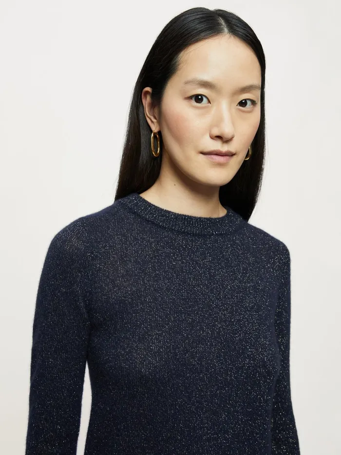 Jigsaw Knitwear and Cashmere Women Cashmere Sparkle Crew Jumper Blue