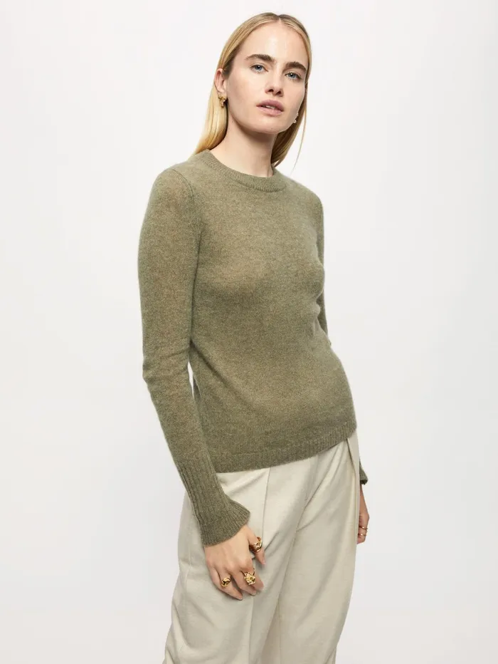 Jigsaw Knitwear and Cashmere Women Cloud Cashmere Crew Jumper Green